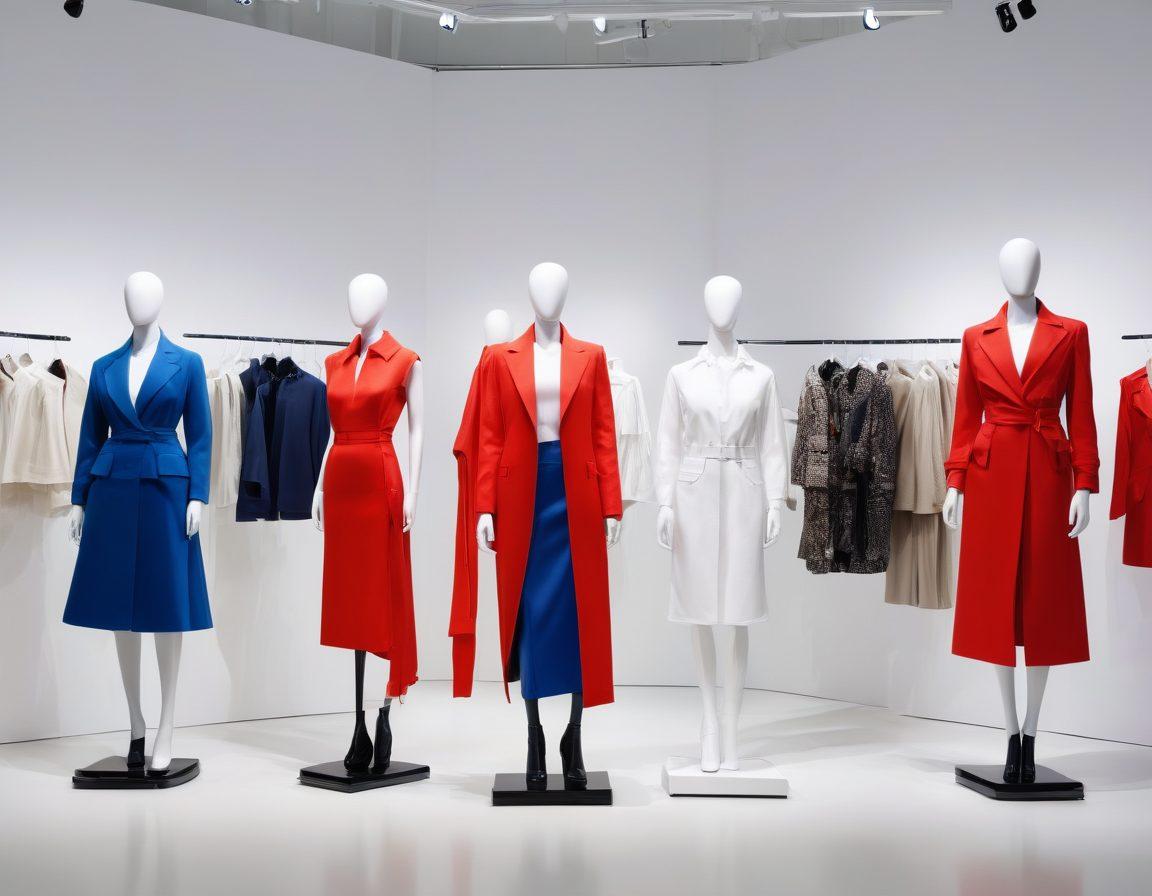 A stylish runway scene transitioning into a retail store, showcasing a diverse array of fashionable clothing. Include an array of protective shields and icons representing various insurance options (like life, liability, and property) subtly integrated into the design. The atmosphere should be vibrant and dynamic, emphasizing the fusion of high fashion and security in business. super-realistic. vibrant colors. clean white background.